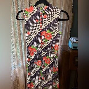 VTG Polka Dot and Floral Sleeveless Dress